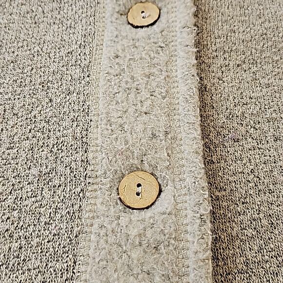 Vintage Womens Sz L Beige Leaf Embroidered Fleece Made in USA 70s Vest - Picture 6 of 12